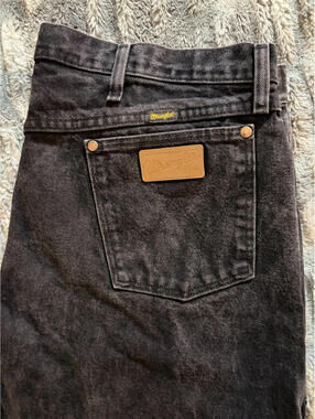 Wrangler 13MWZ Jeans Mens Shadow Black Denim Size 40 x 36